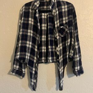 Harper Navy and White Plaid Shirt